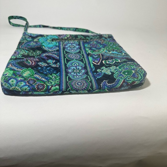 Vibrant Green and Blue Shoulder Bag with Floral Paisley Design - Picture 3 of 4
